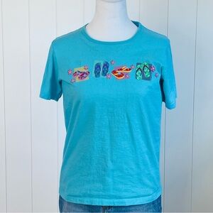 Y2K Summery‎ Blue Graphic T-Shirt